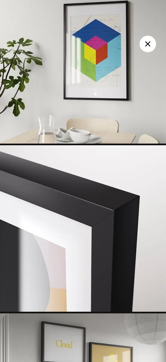 Picture frame 61cmx91cm in black and white - Image 1