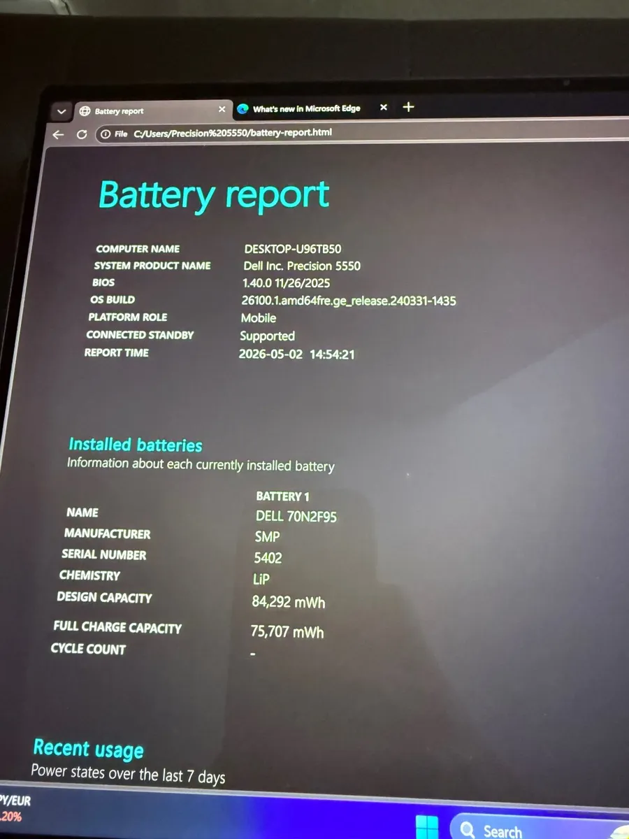 Dell Precision 5550 Laptop i7/32GB/512SSD/4K/Nvidi - Image 4