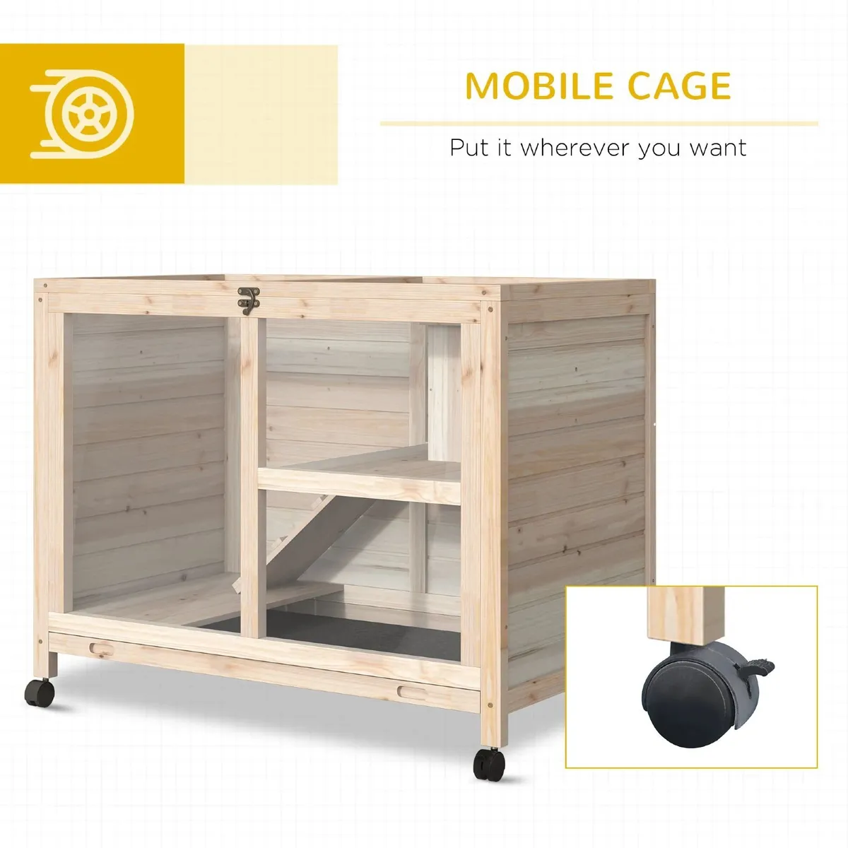 Wooden Rabbit Hutch Guinea Pigs House Bunny Small - Image 4