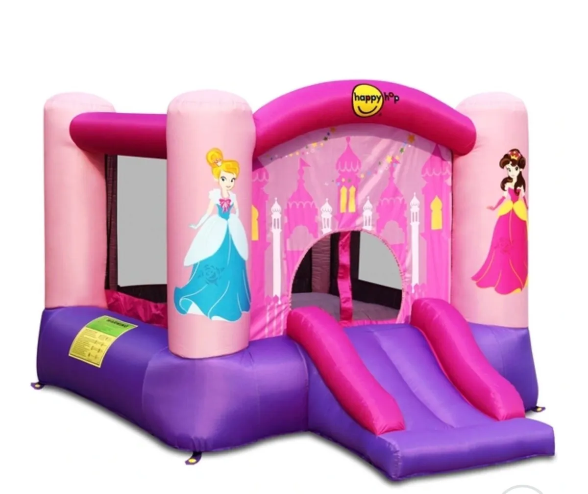 Happy Hop Princess Bouncy Castle with Slide - Image 1