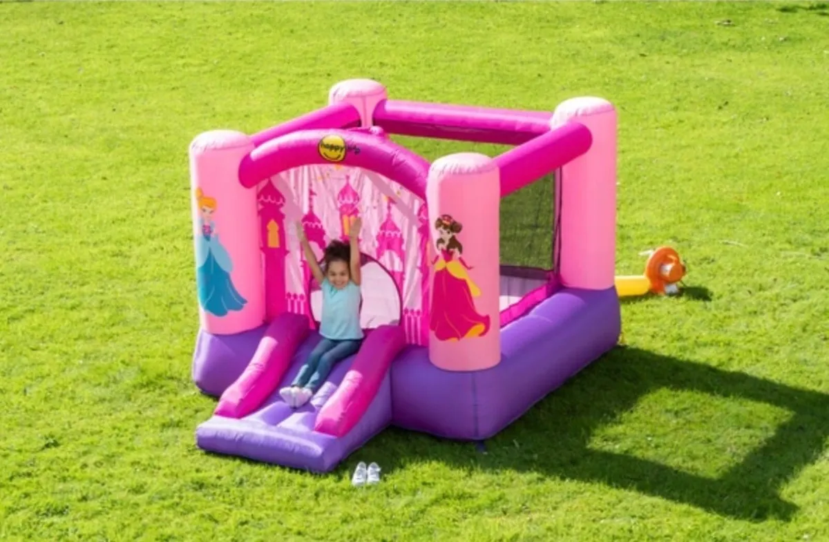 Happy Hop Princess Bouncy Castle with Slide - Image 2