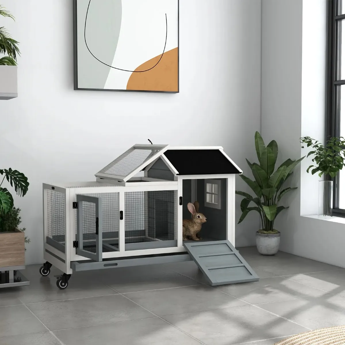 Wooden Rabbit Hutch, Guinea Pig Cage, with Removab - Image 1