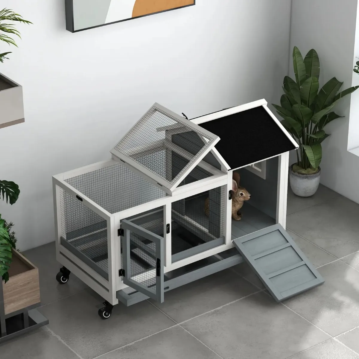 Wooden Rabbit Hutch, Guinea Pig Cage, with Removab - Image 2