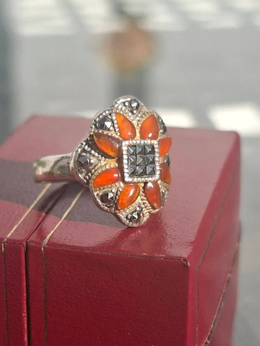 Vintage Sterling 925 Silver Ladies Ring (size I) - Image 1