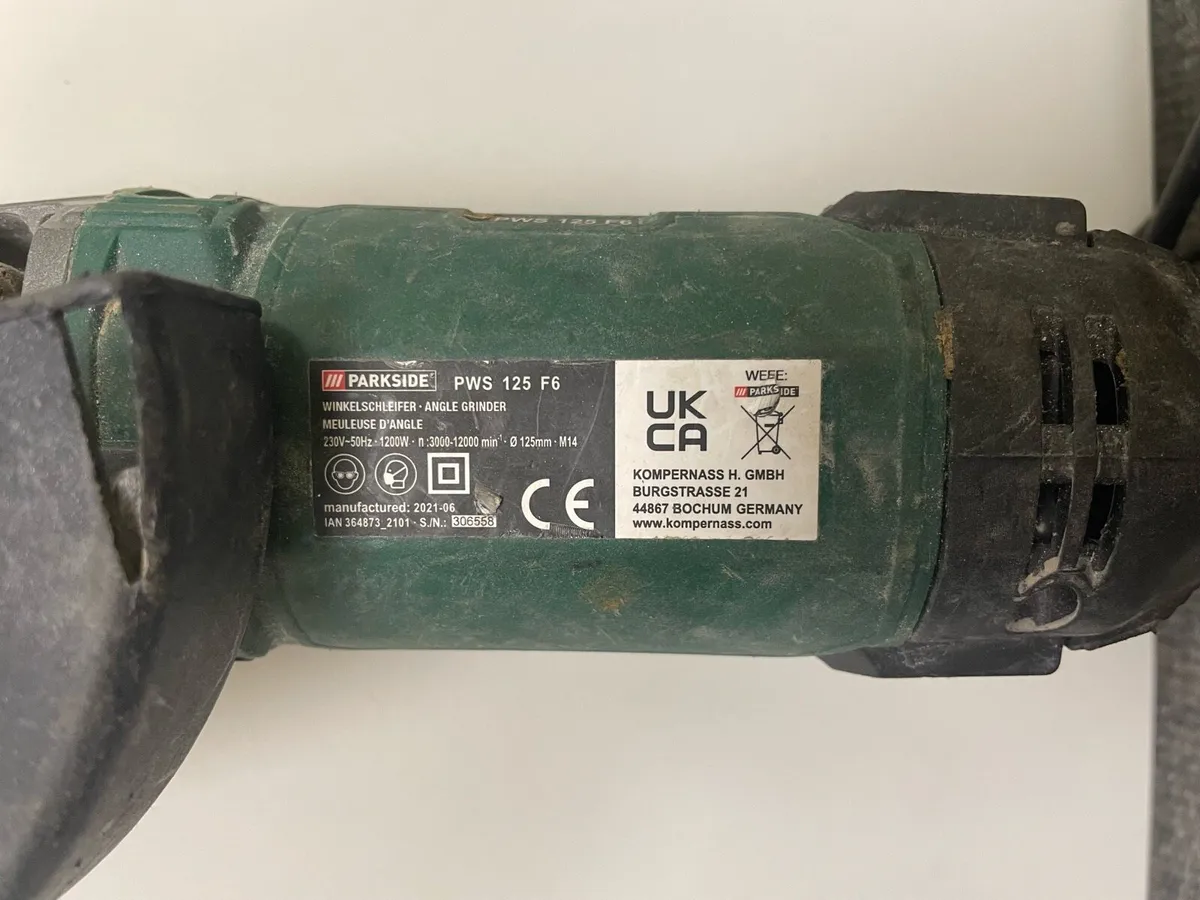 Parkside Angle Grinder Baretool PWS125F6 - Image 2