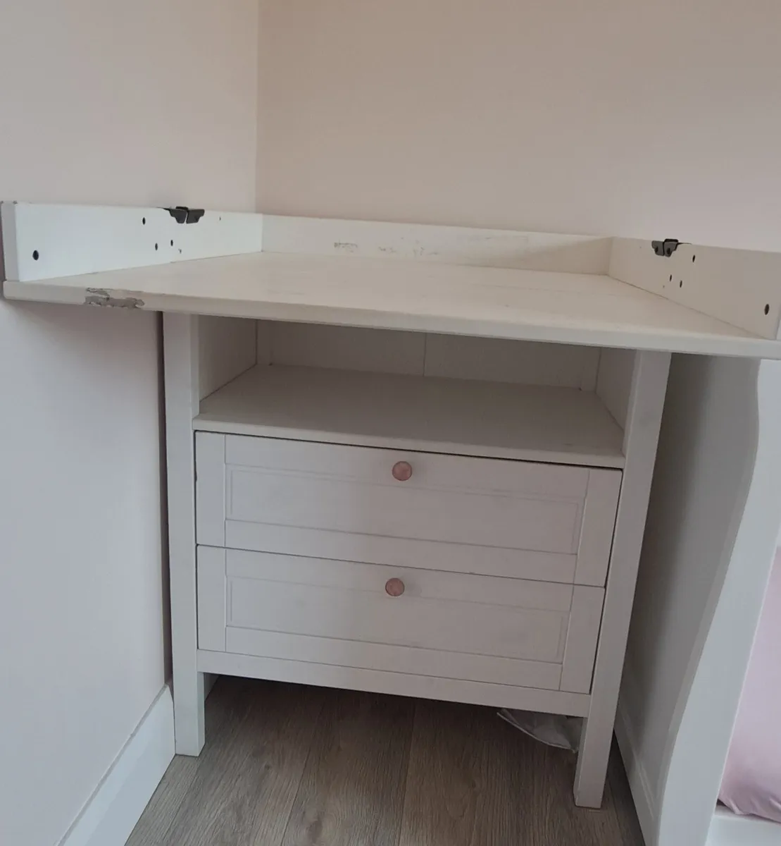 Sledge Cot Bed and Changing Table with storage - Image 2
