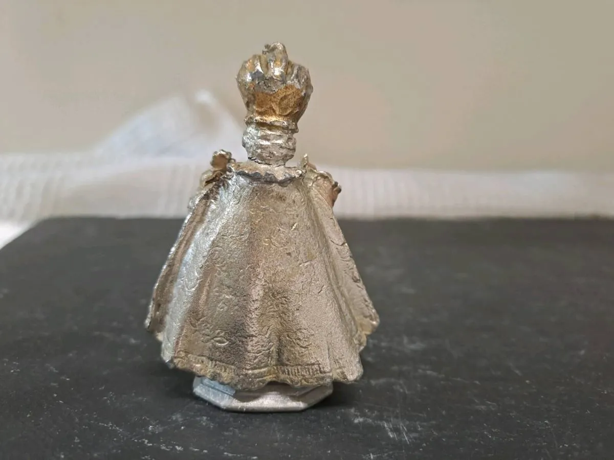 Vintage Silver-Plated Infant of Prague Statue - Image 2