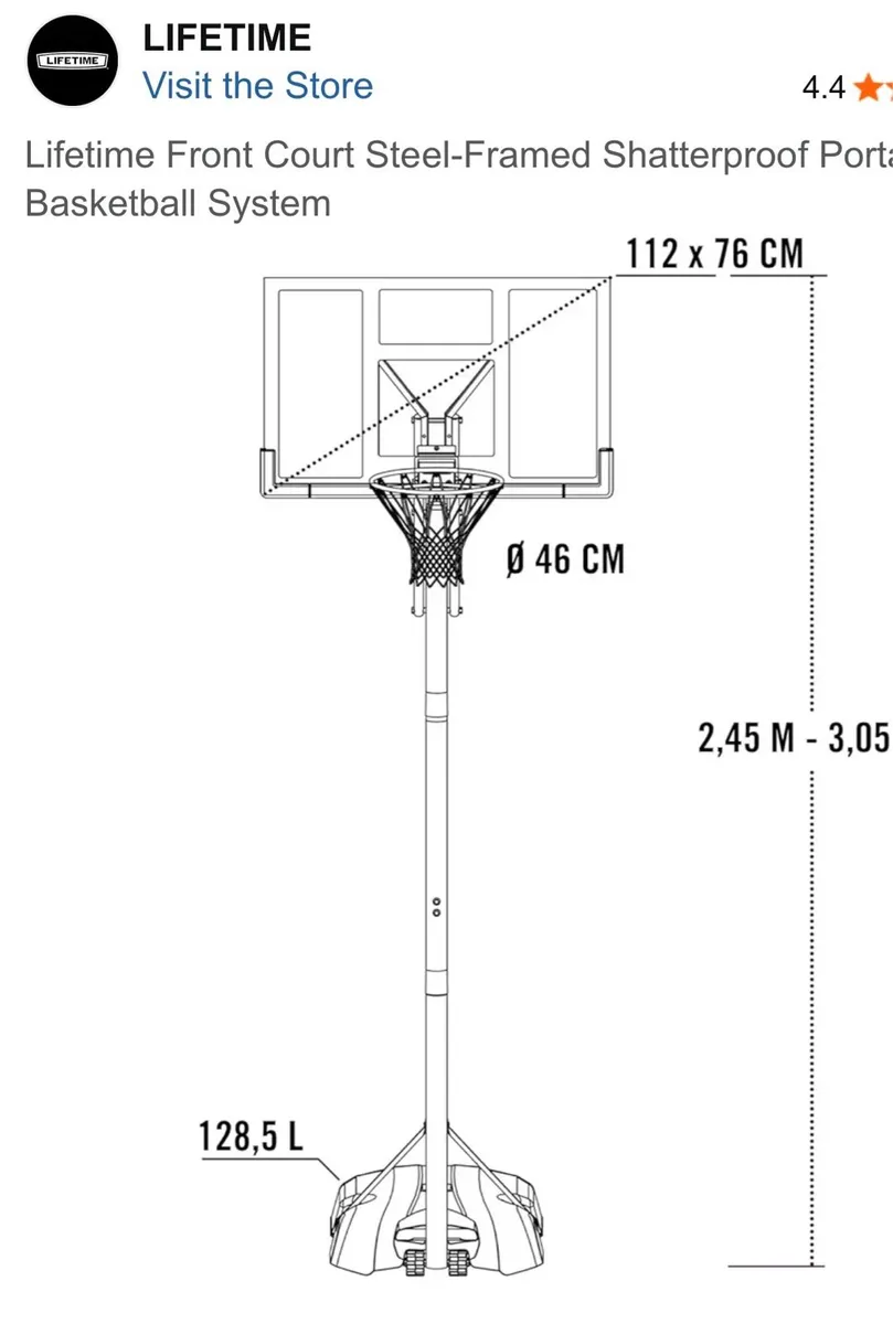 Basketball hoop and base set - Image 4