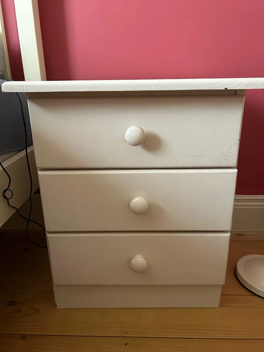 Painted pink bedside locker - Image 1