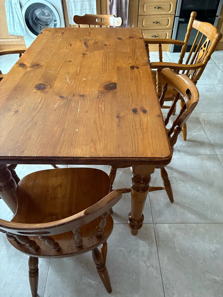 Kitchen table and six chairs - Image 2