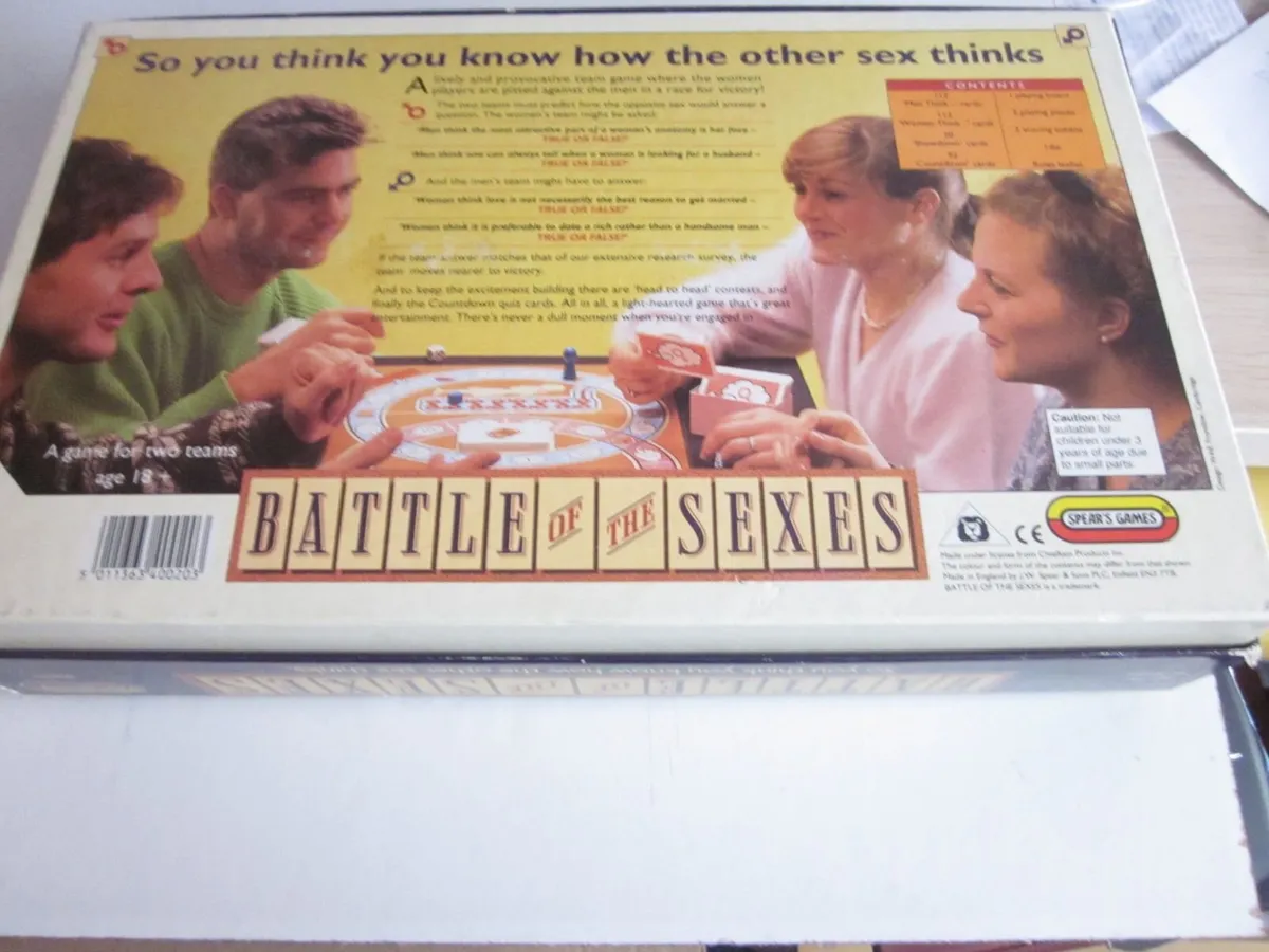 Battle Of The Sexes Board Game by Spears 1990 - Image 4