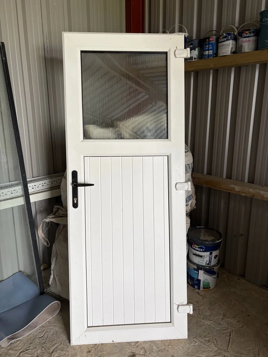 2 White uPVC Exterior Doors with frames and keys - Image 2