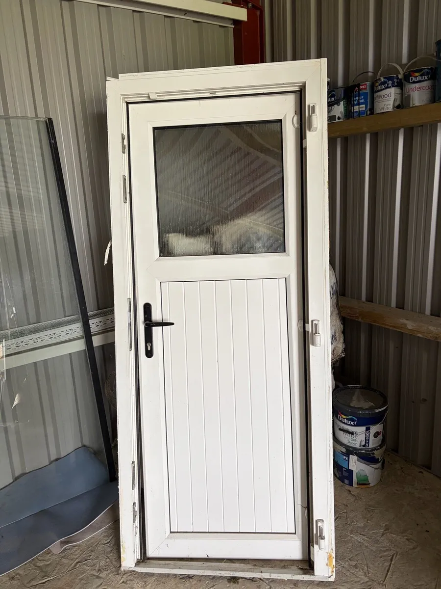 2 White uPVC Exterior Doors with frames and keys - Image 3