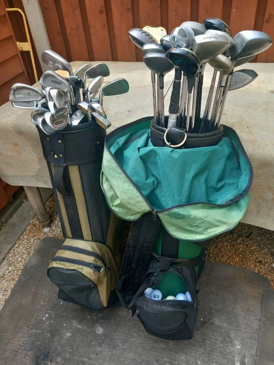 A selection of golf clubs and bags - Image 2