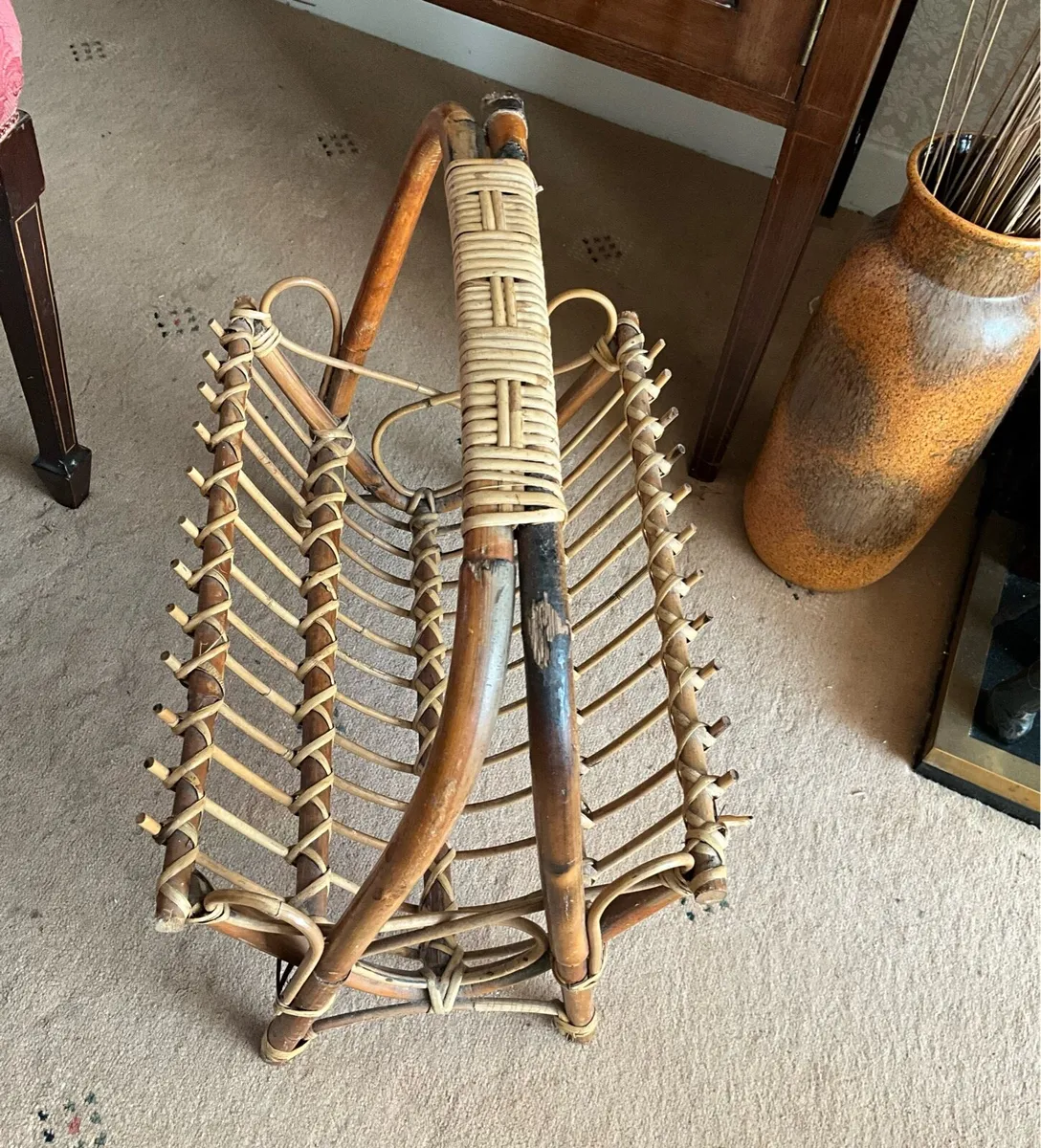 Cane/Rattan Magazine Holder - Image 2