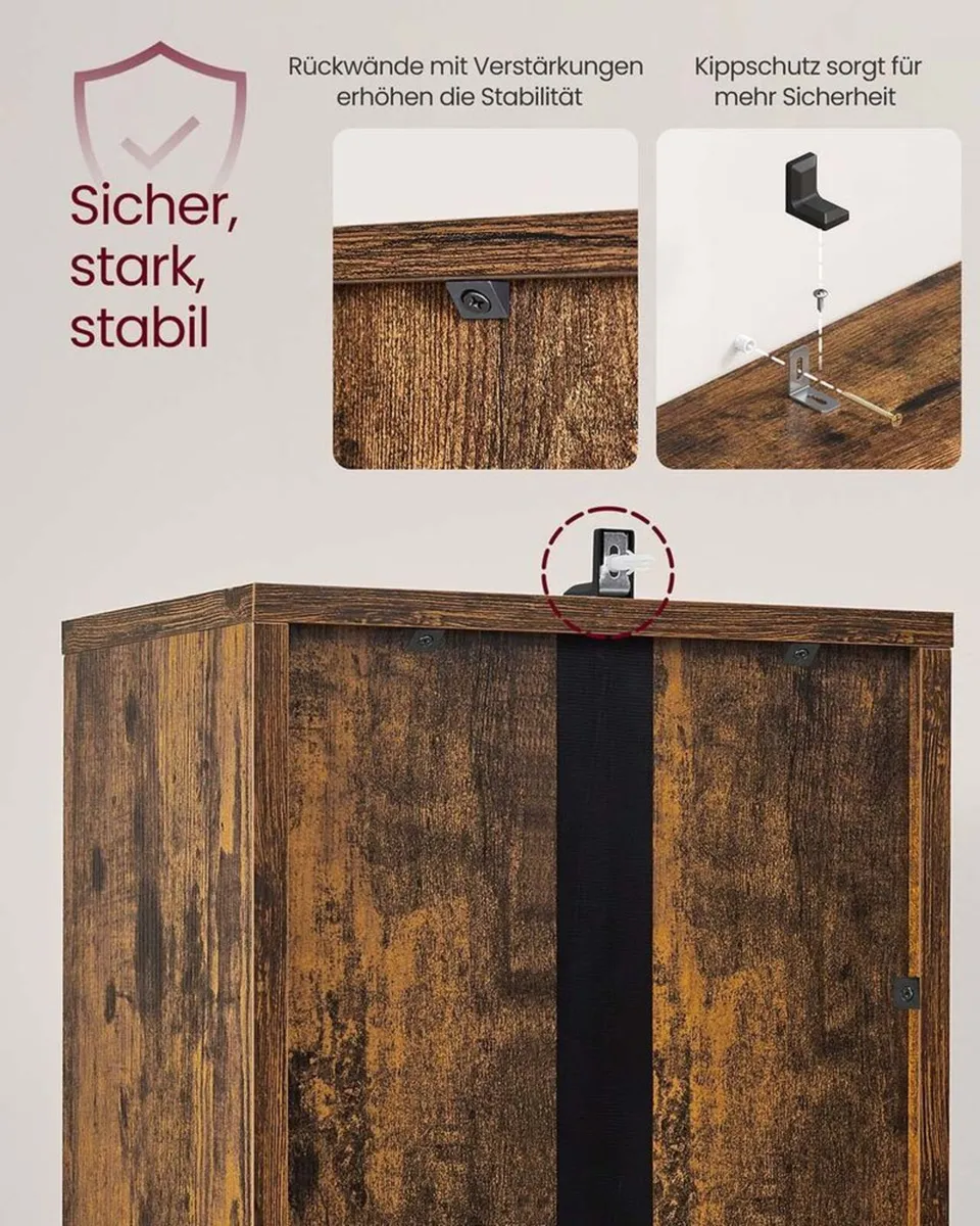 Slim Tall White Bookcase with Cabinet Storage Shel - Image 3