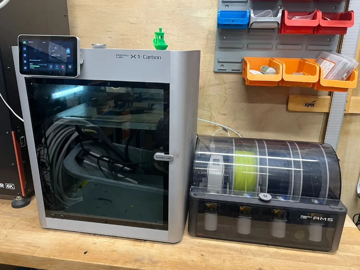 Bambu Labs X1 Carbon 3D Printer w AMS and Spares - Image 1