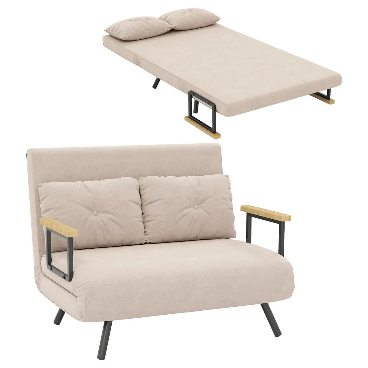 Sleeper Sofa 2 Seater Sofa Velvet Sofa, Sleeper Fu - Image 1