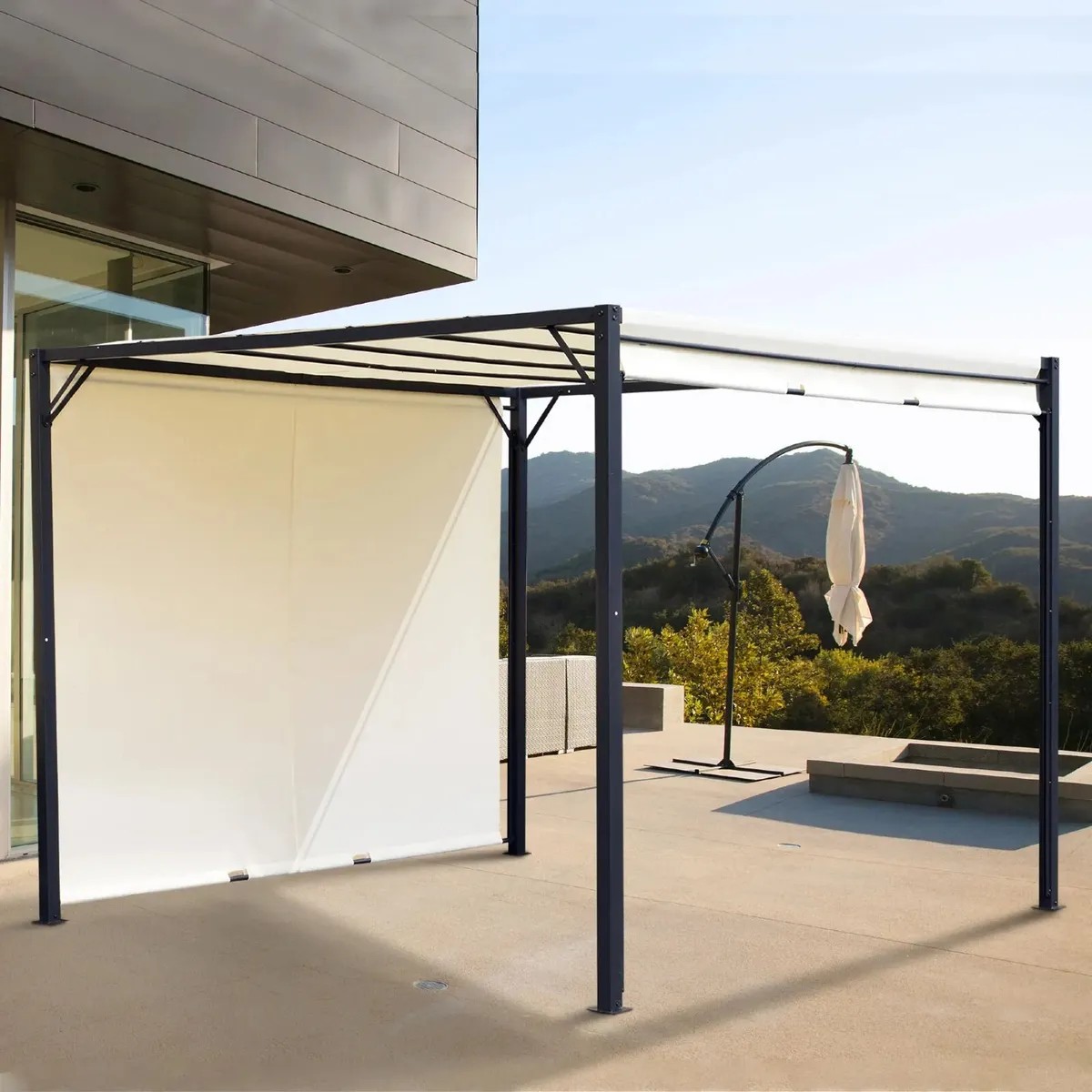 Metal Pergola With Canopy Retractable Pergola Cano - Image 1