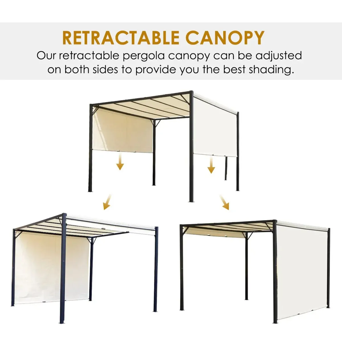 Metal Pergola With Canopy Retractable Pergola Cano - Image 3
