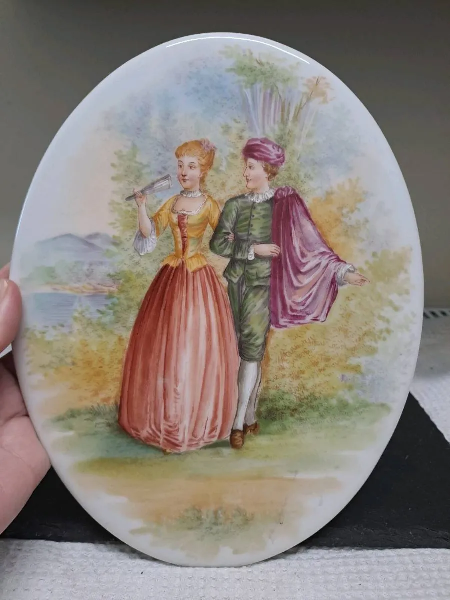 Romantic Rococo Courting Couple – c.1890–1910 - Image 1