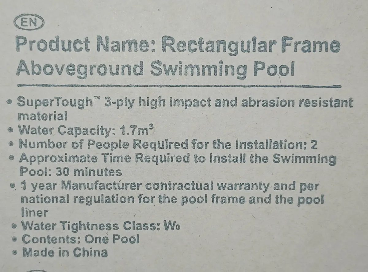 Intex Rectangular Frame Swimming Pool - Image 3