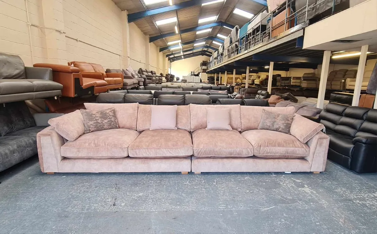 Emperor in  Champagne mix fabric 5 seater sofa - Image 1