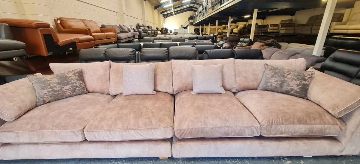 Emperor in  Champagne mix fabric 5 seater sofa - Image 4