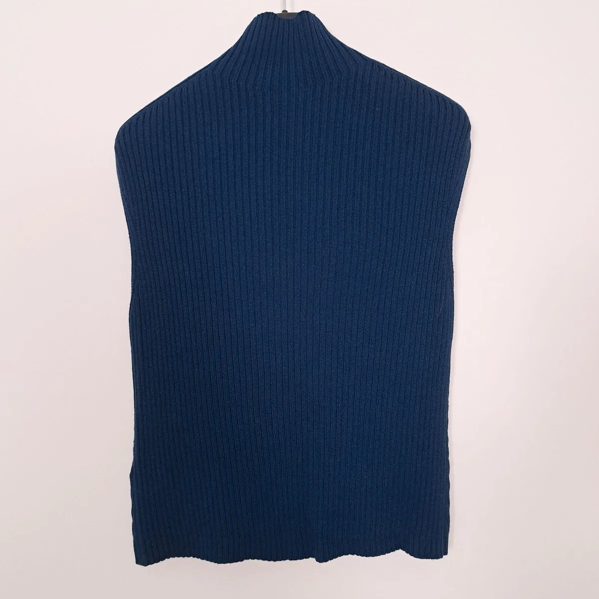 Jigsaw Navy Blue Ribbed Knit Vest Sleeveless Top S - Image 4