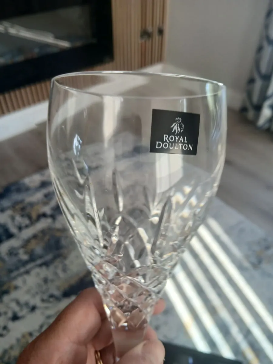 New Royal Doulton hand cut crystal Glasses - Image 2