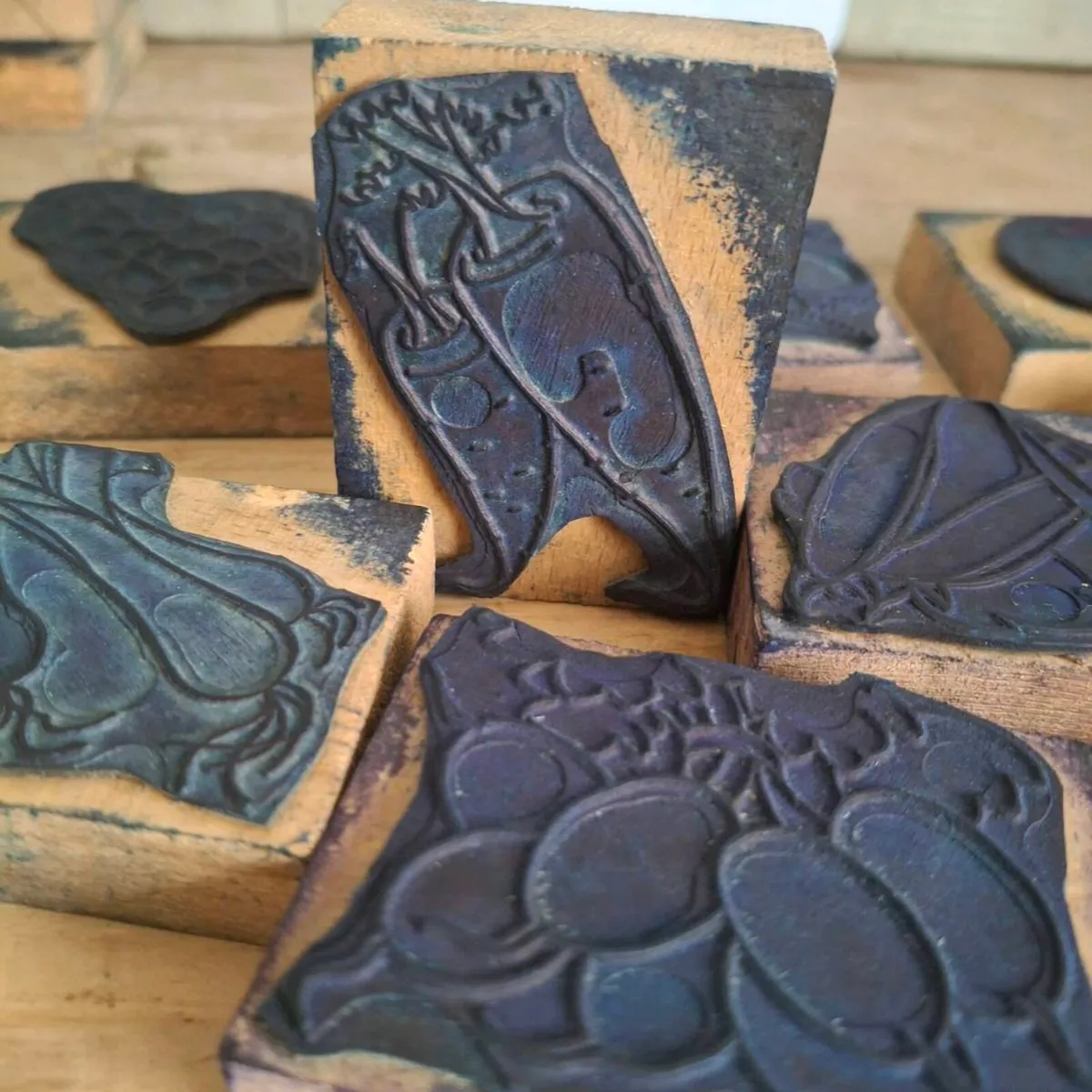 1960s French Fruit & Veg Printing Blocks - Image 2