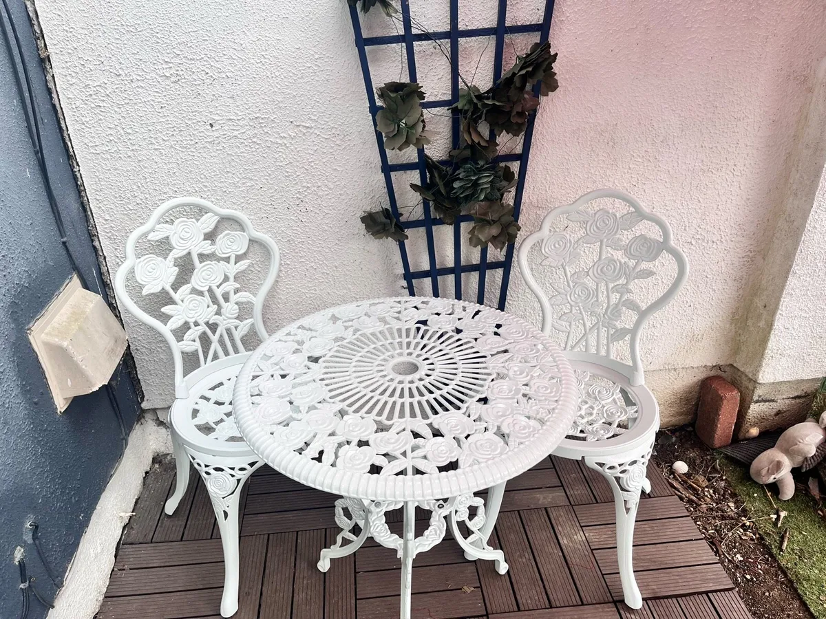 Balcony set, table and chairs, unused - Image 1
