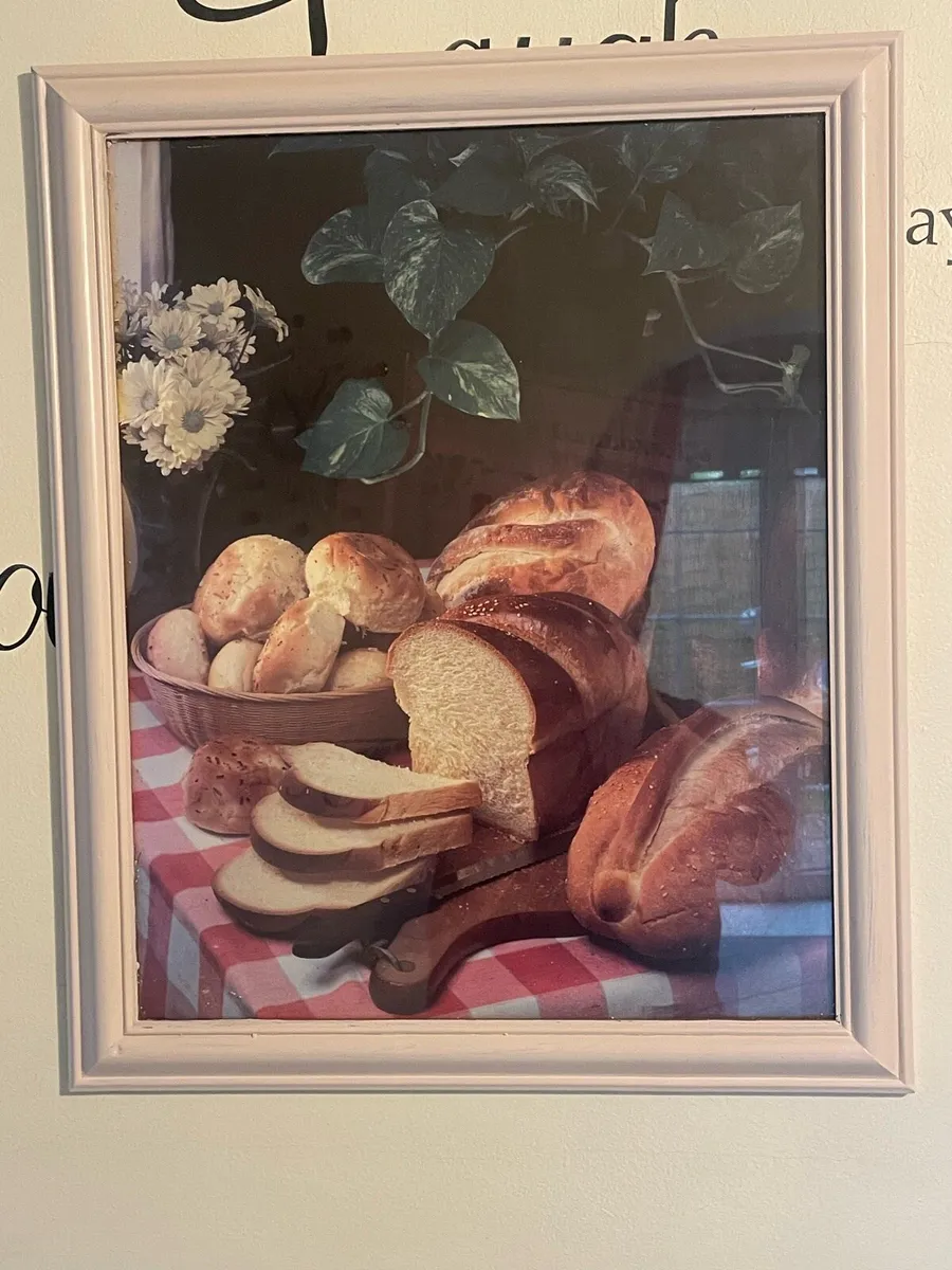 2 pictures one of bread and the other of apples - Image 1