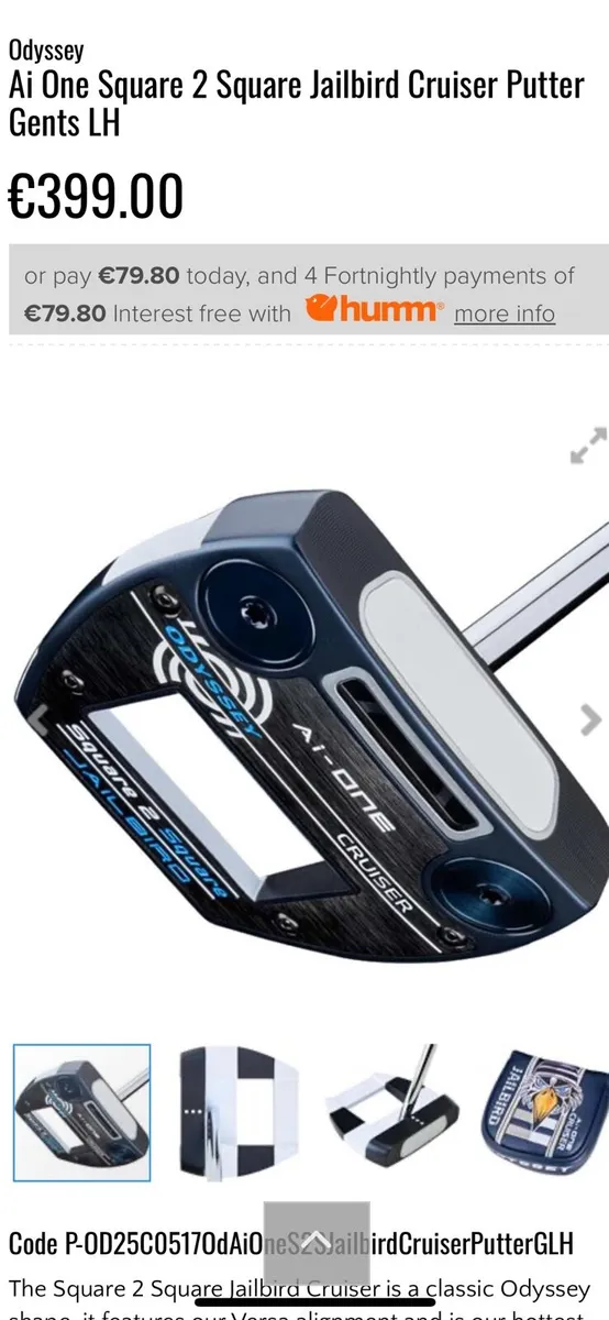 Ai-One Square Cruiser Jailbird Putter RH 38” - Image 1