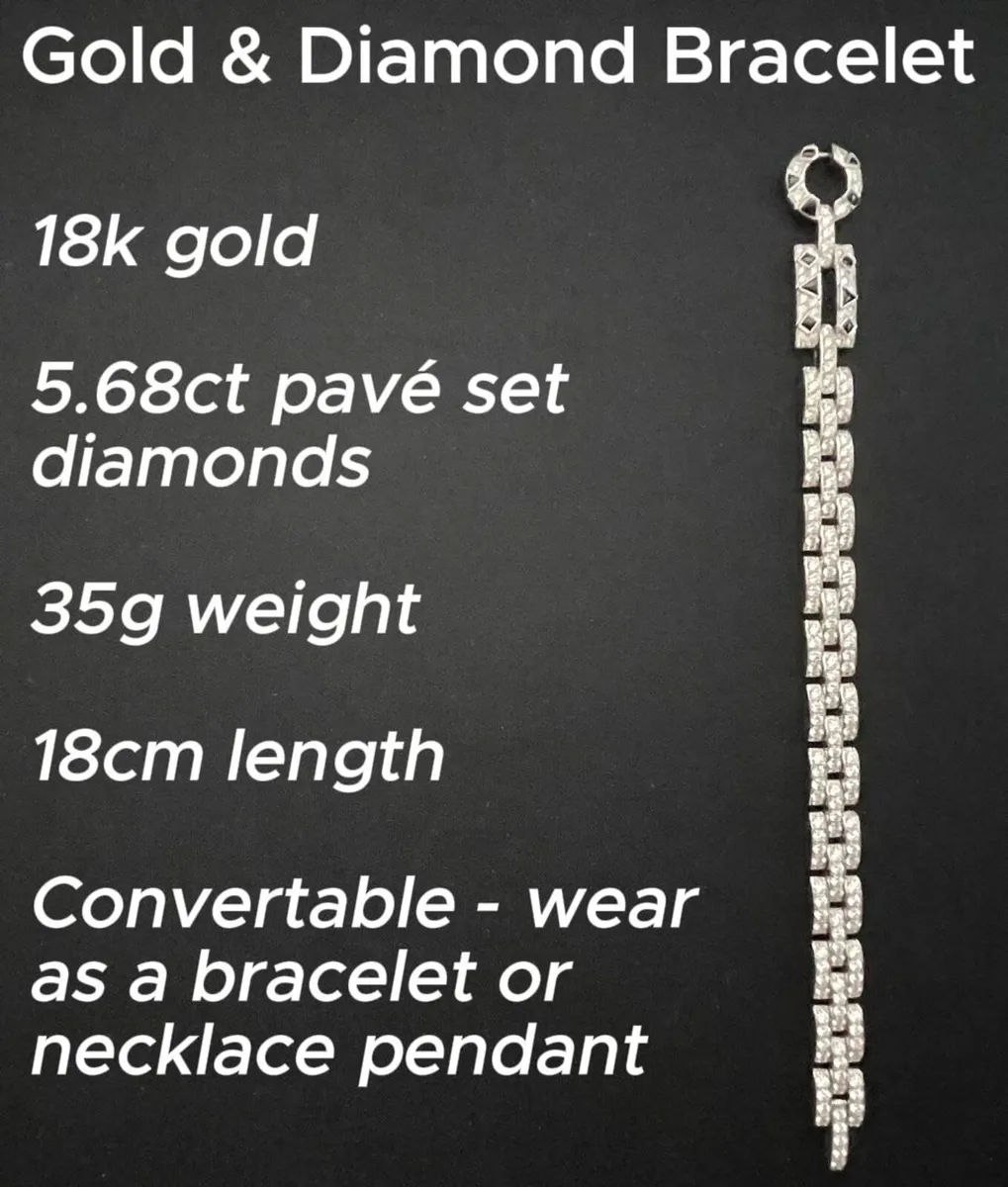 18K Gold & Diamond Bracelet & Pendant - Image 1