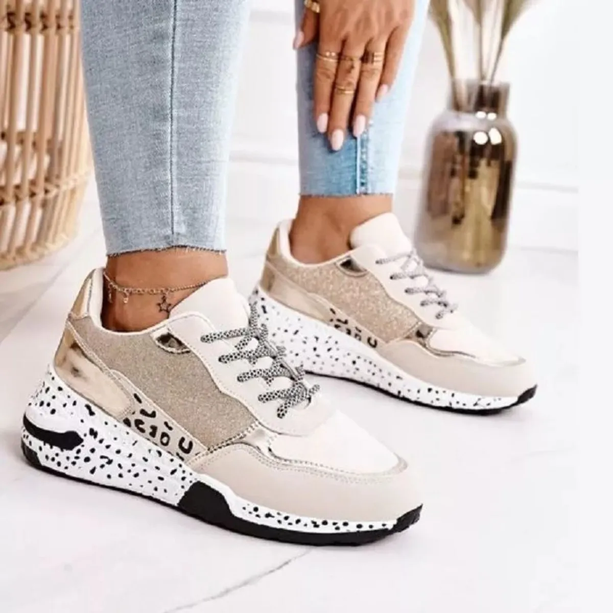 New Leopard cream Runners sizes 3-8 - Image 1