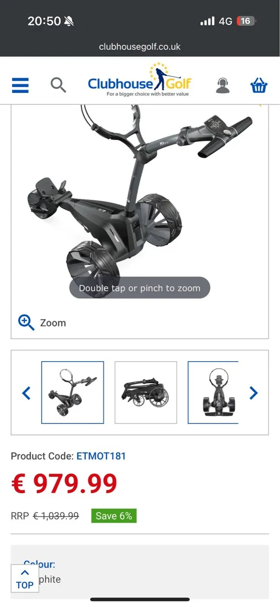 M1 Motocaddy Electric Trolley - 36 hole lithium - Image 1