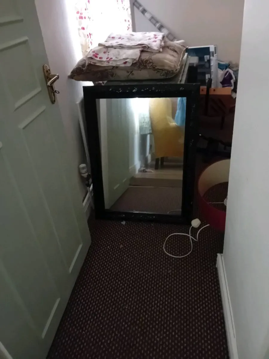 Ornate black mirror - Image 1