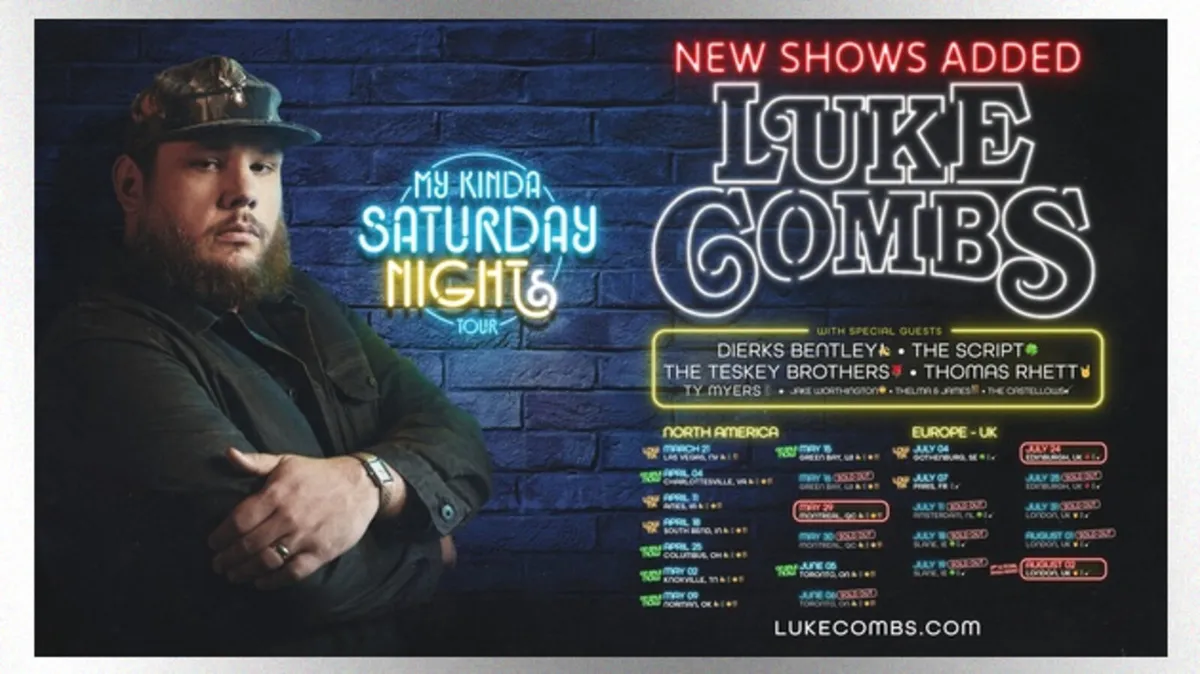 Luke Combs tickets Murrayfield 25th July - Image 1