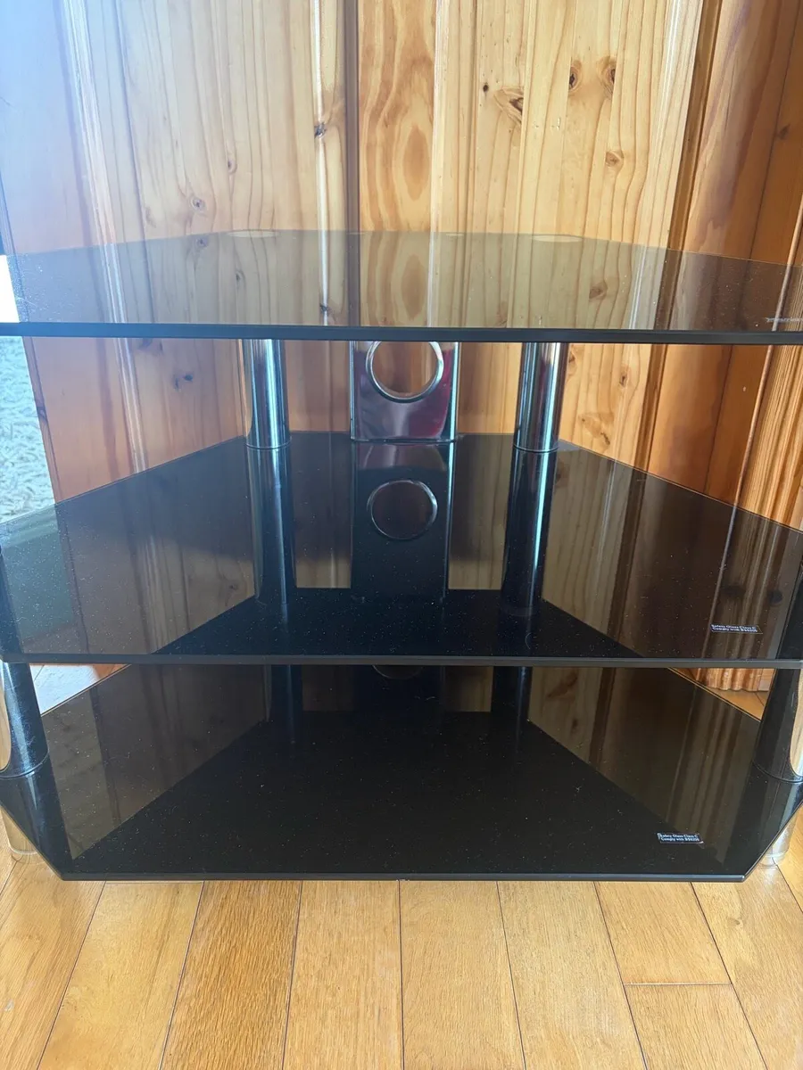 Modern Black Glass TV Stand- Excellent Condition - Image 3