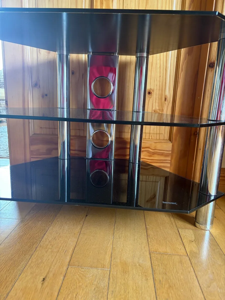Modern Black Glass TV Stand- Excellent Condition - Image 2