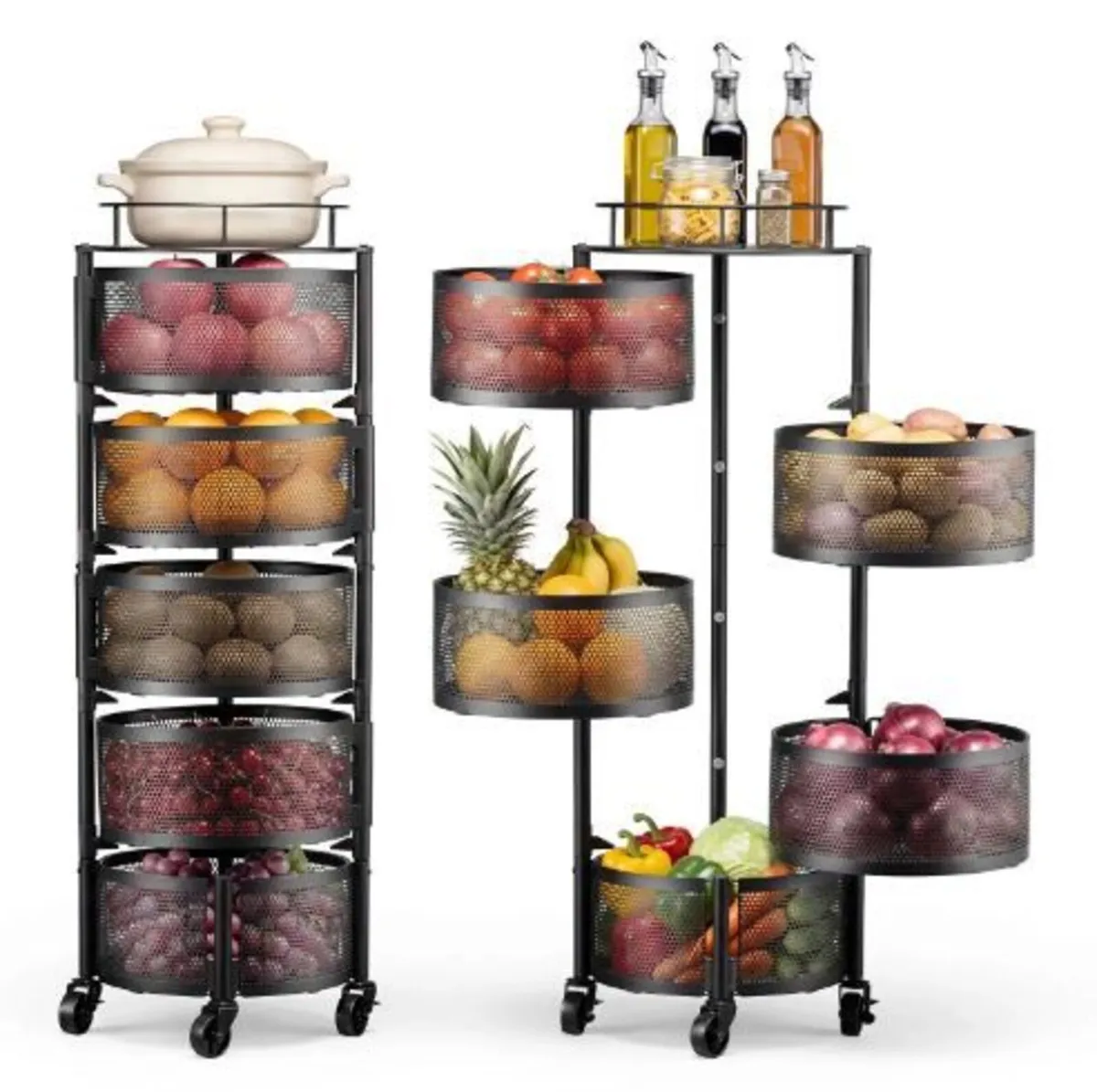 Rotating Storage Rack Cart, 5 Tier - Image 1
