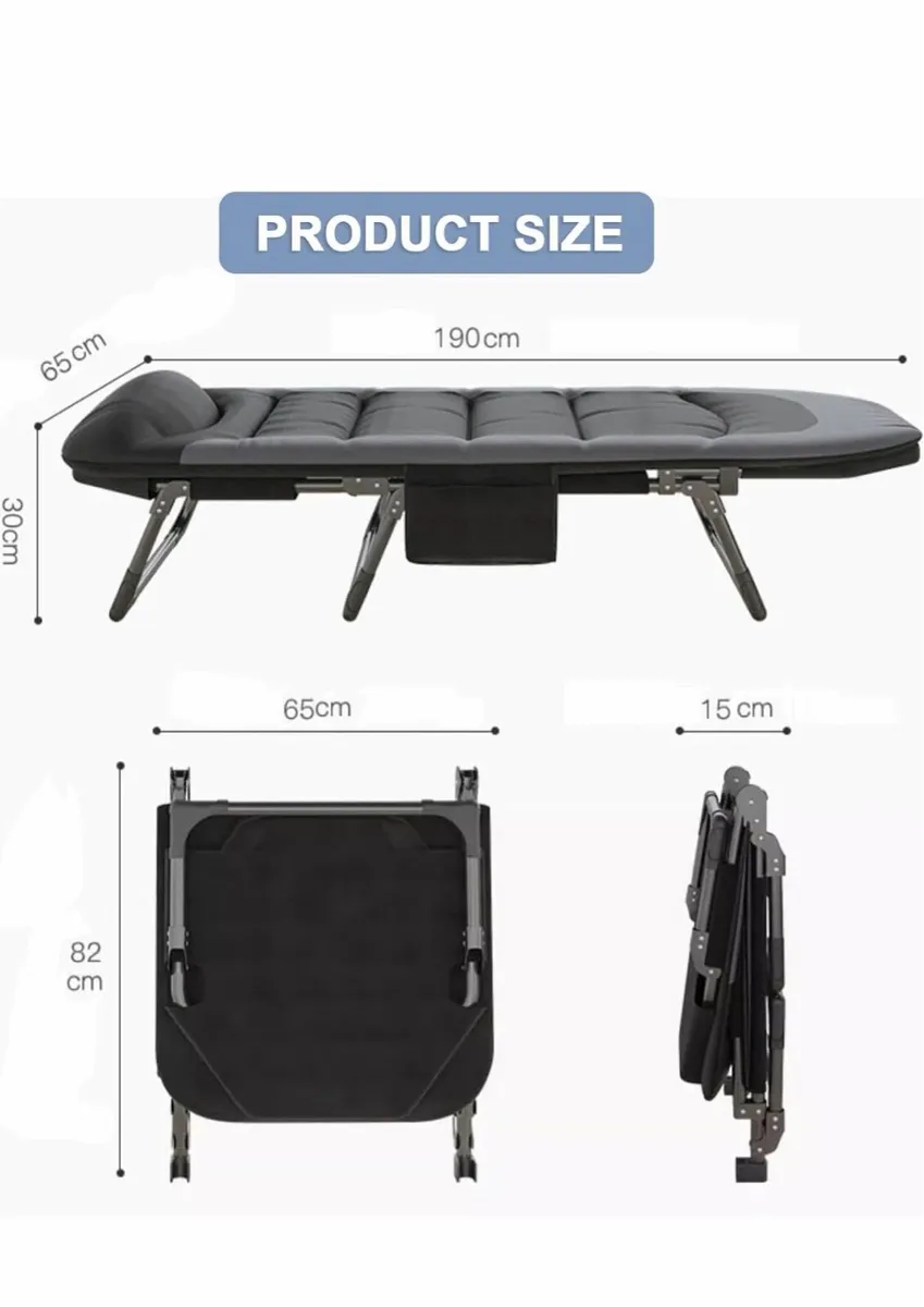 Black Folding Sun Lounger for Garden- Brand New - Image 3