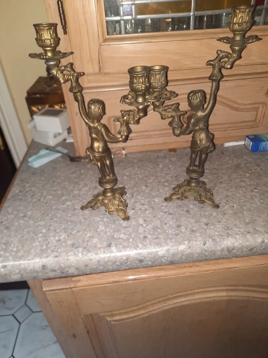 Antique candleholders - Image 1