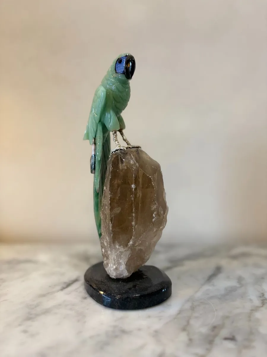 Premium Hand-Carved Gemstone Parrot Macaw - Image 2