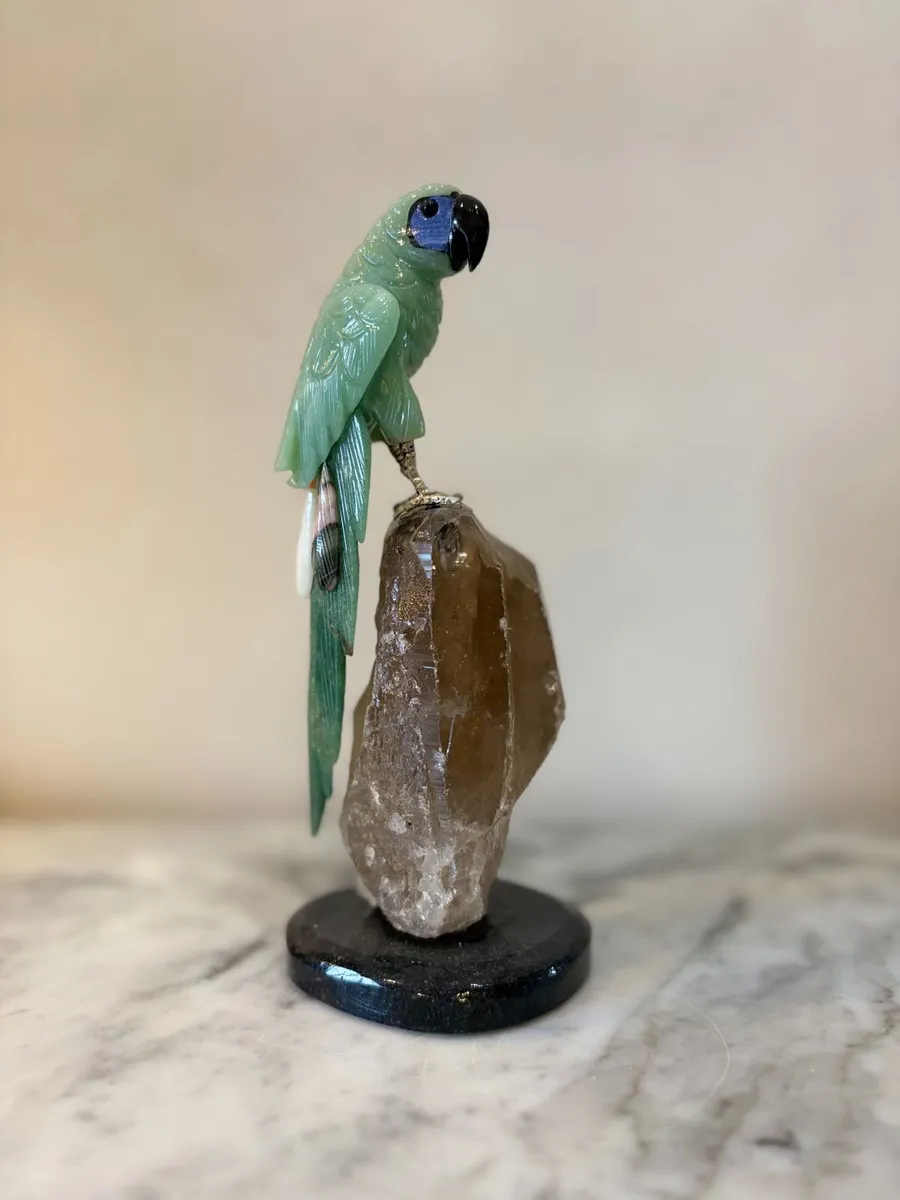 Premium Hand-Carved Gemstone Parrot Macaw - Image 3