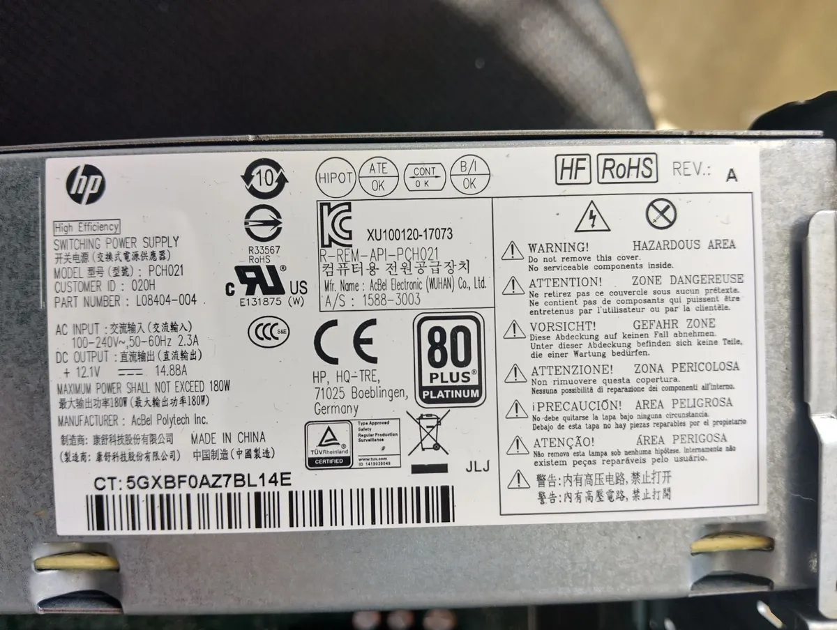 HP ProDesk 600 G4 SFF (i5 8th Gen) and power cable - Image 4