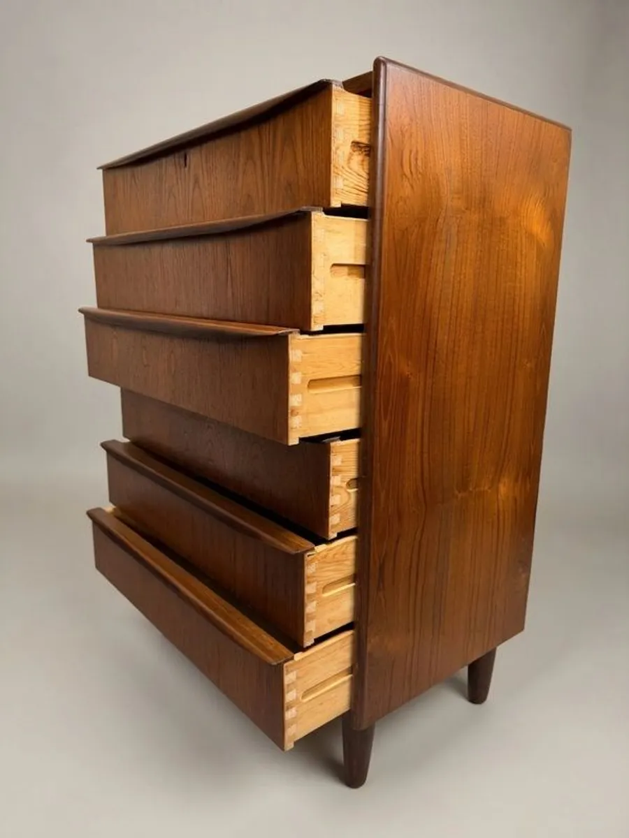 Danish Mid Century Teak Six Drawer Tallboy - Image 2
