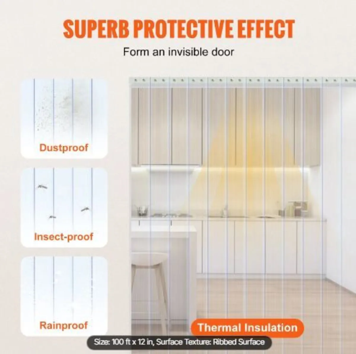 Strip Curtain, 100' Length x 12" Width x 0.12" - Image 4
