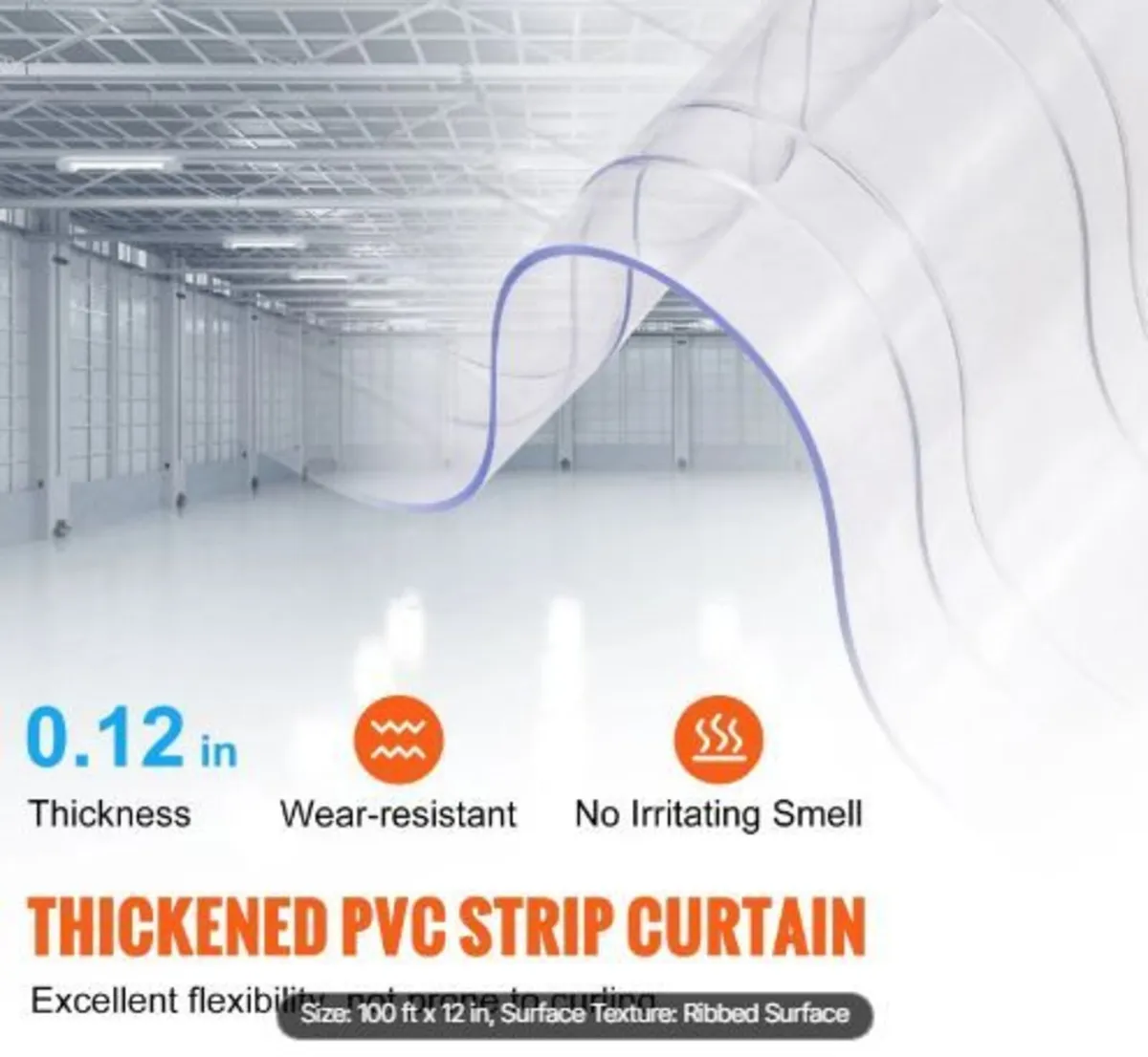 Strip Curtain, 100' Length x 12" Width x 0.12" - Image 3